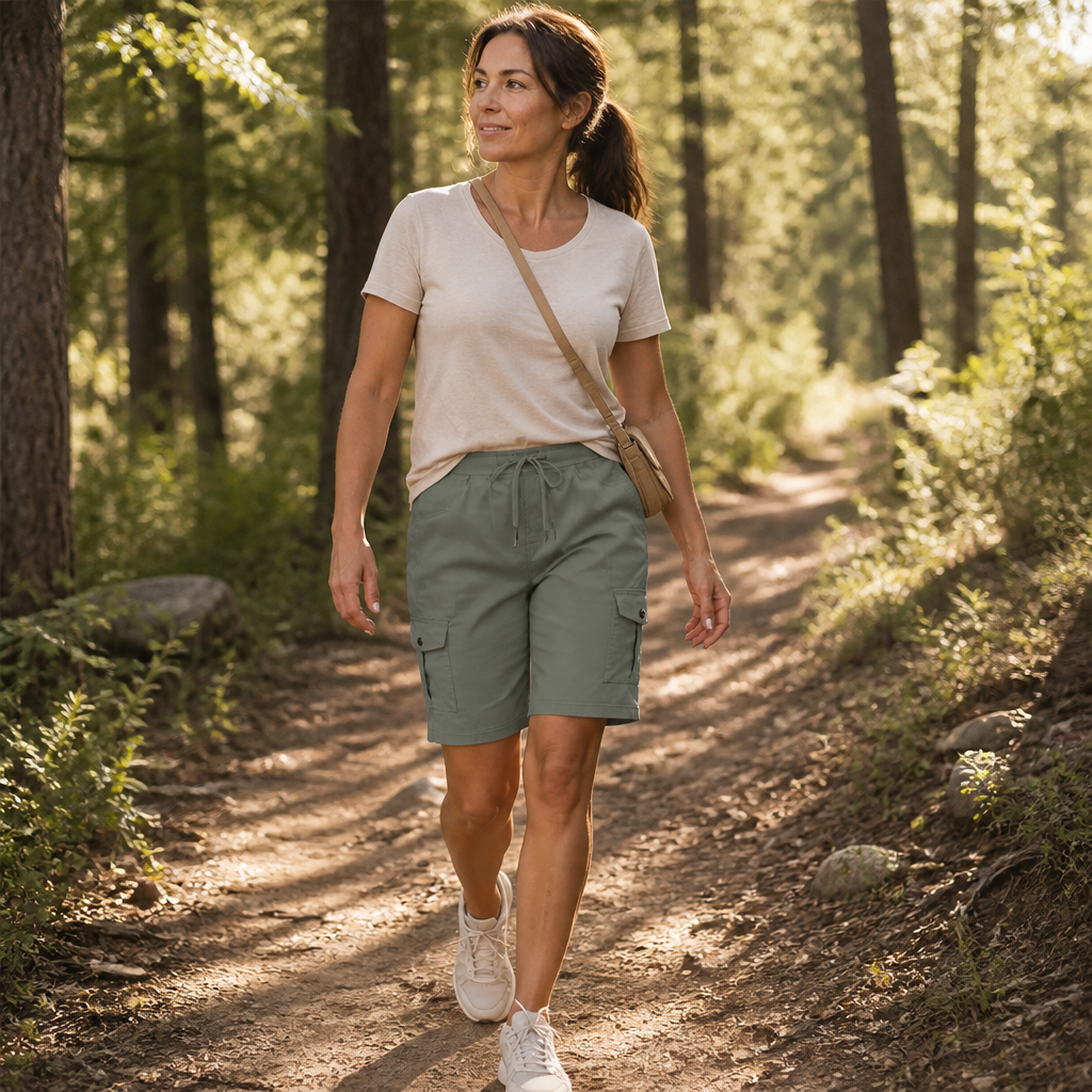VentureLux™ – Bermuda Cargo Shorts with UPF 50 and Quick-Dry Fabric