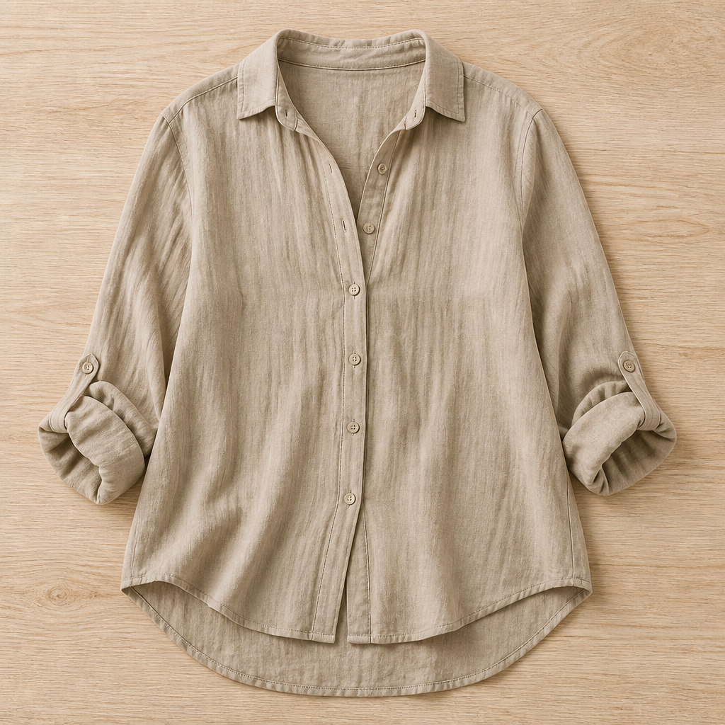 AvioraLuxe™ Pleated Lapel Shirt — Feel Stunningly Confident and Fresh All Day Long
