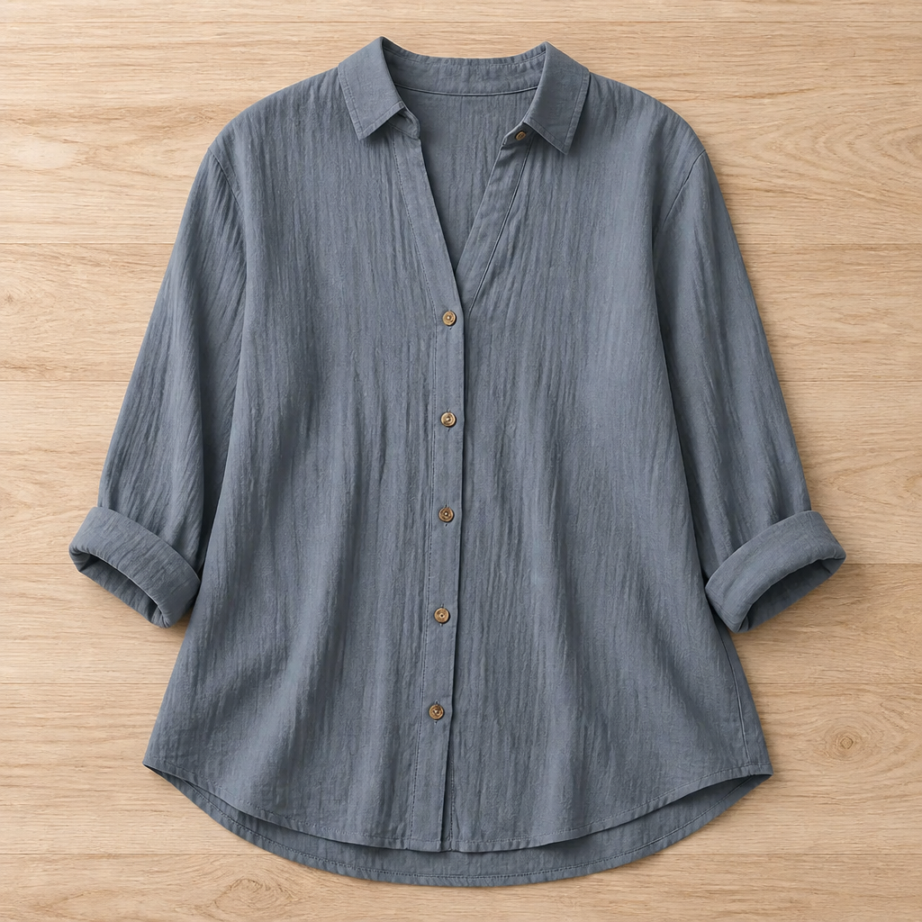AvioraLuxe™ Pleated Lapel Shirt — Feel Stunningly Confident and Fresh All Day Long