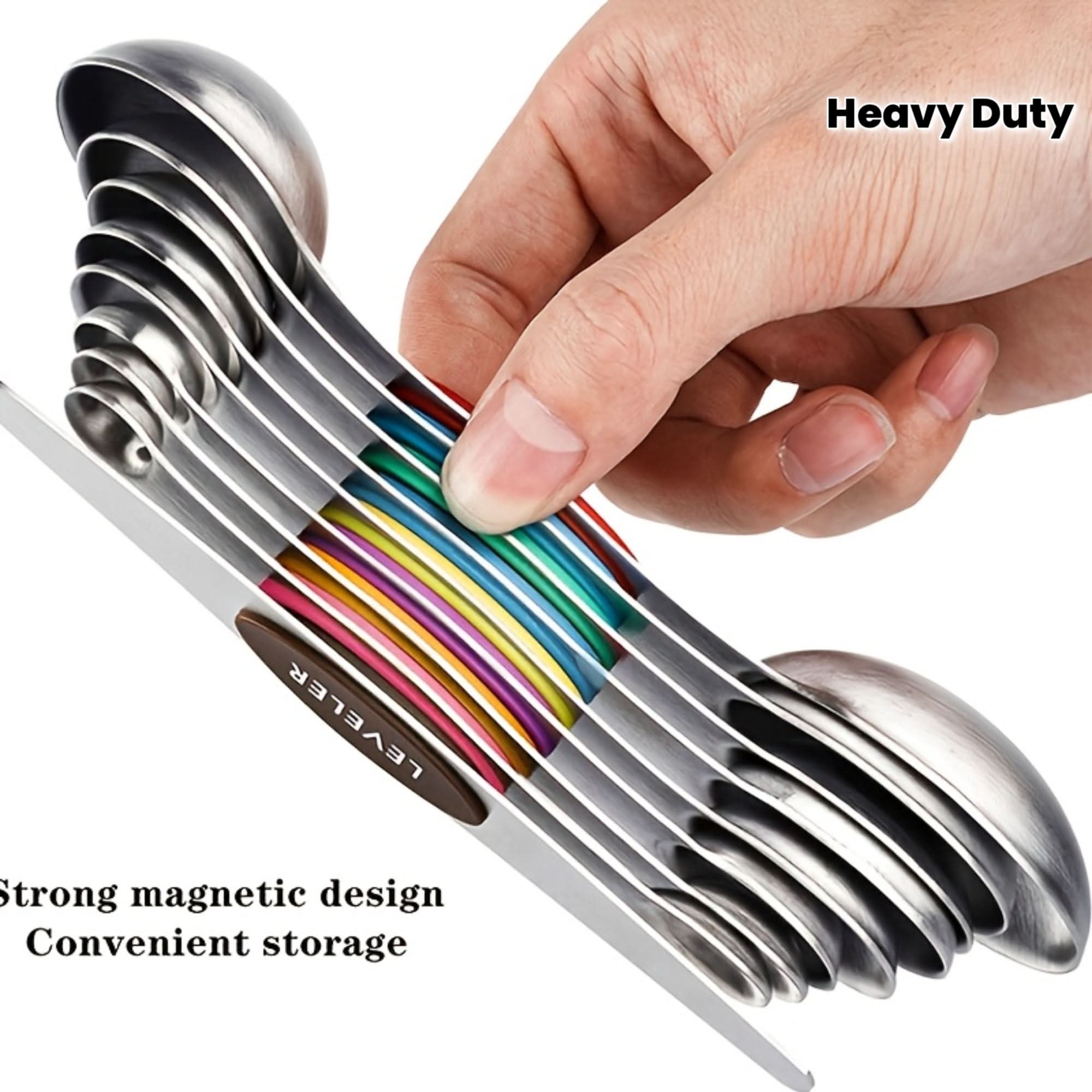 Magnetic Measuring Spoons Set in Stainless Steel