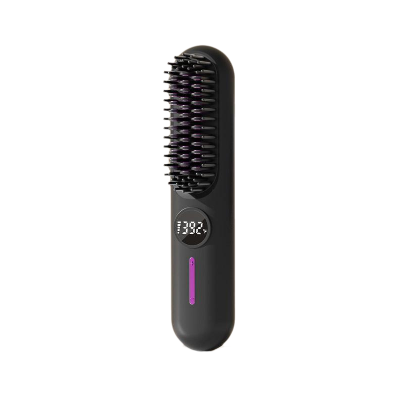 Temperature Display Cordless Hair Straightening Brush