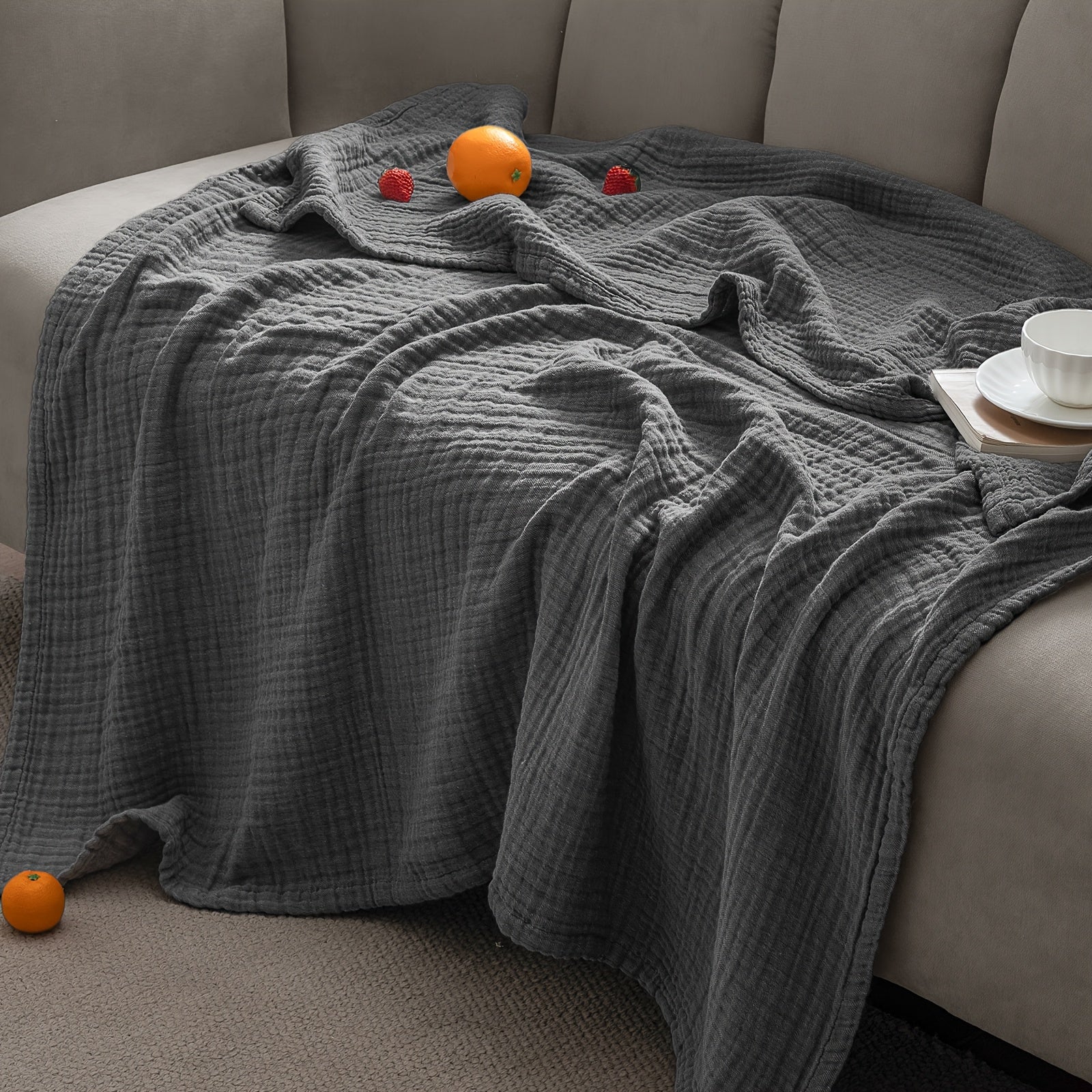 BreezyComfort - Ultra-Light Cotton Blanket for Year-Round Relaxation
