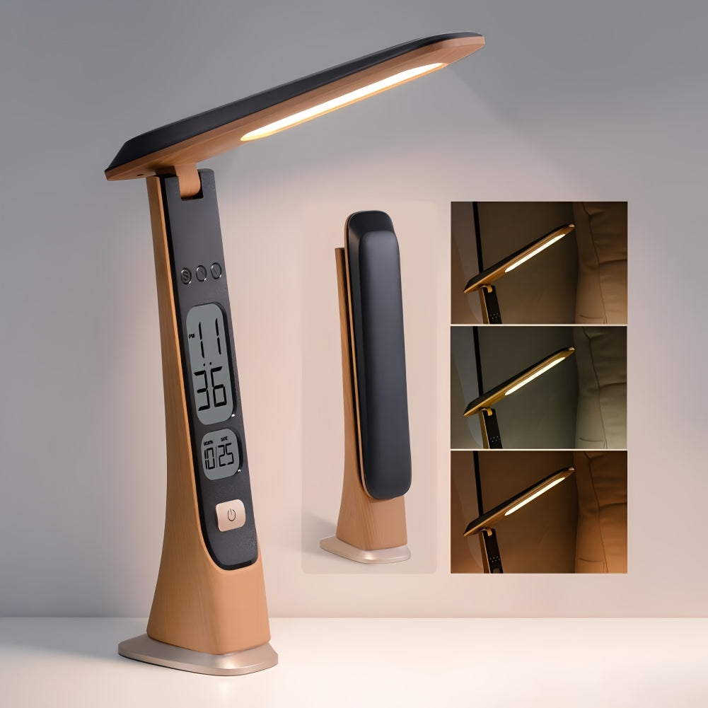 LUMIFOLD – Compact LED Desk Lamp with Time Display