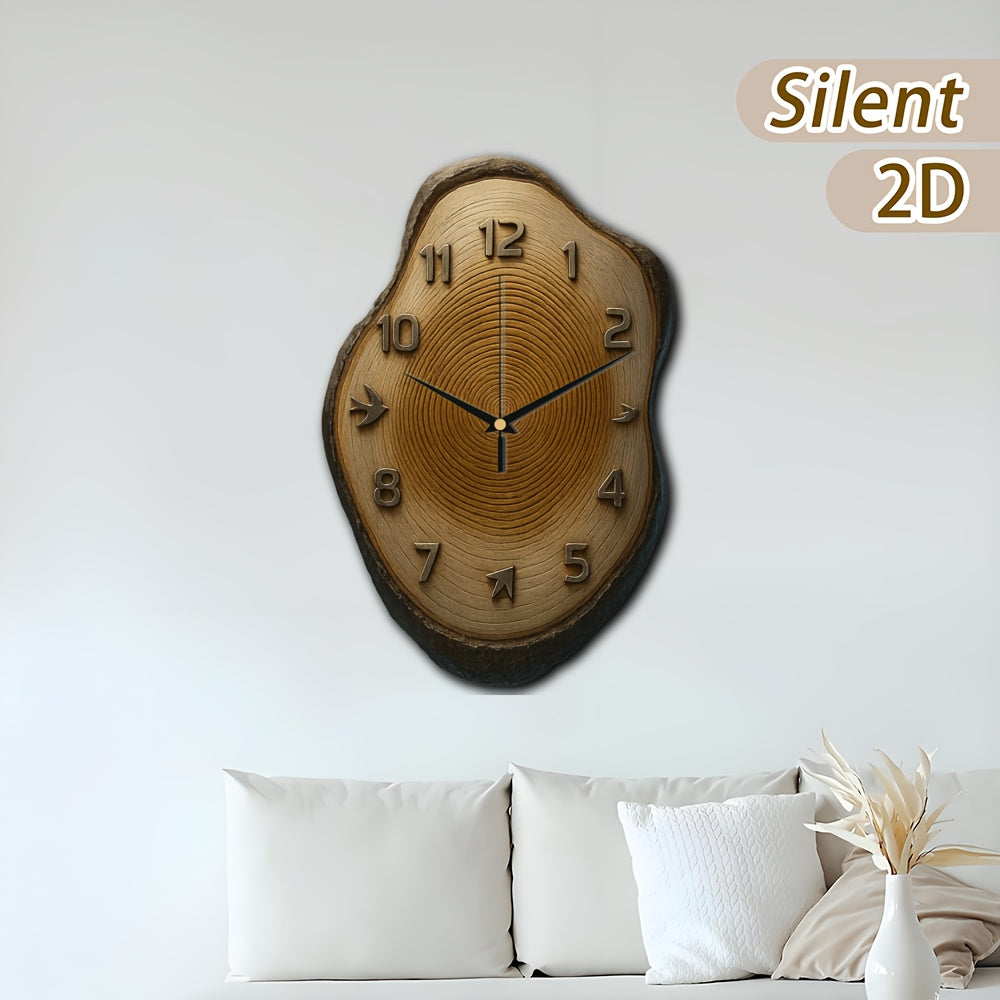 Natural Charm – Stylish Large Wooden Wall Clock