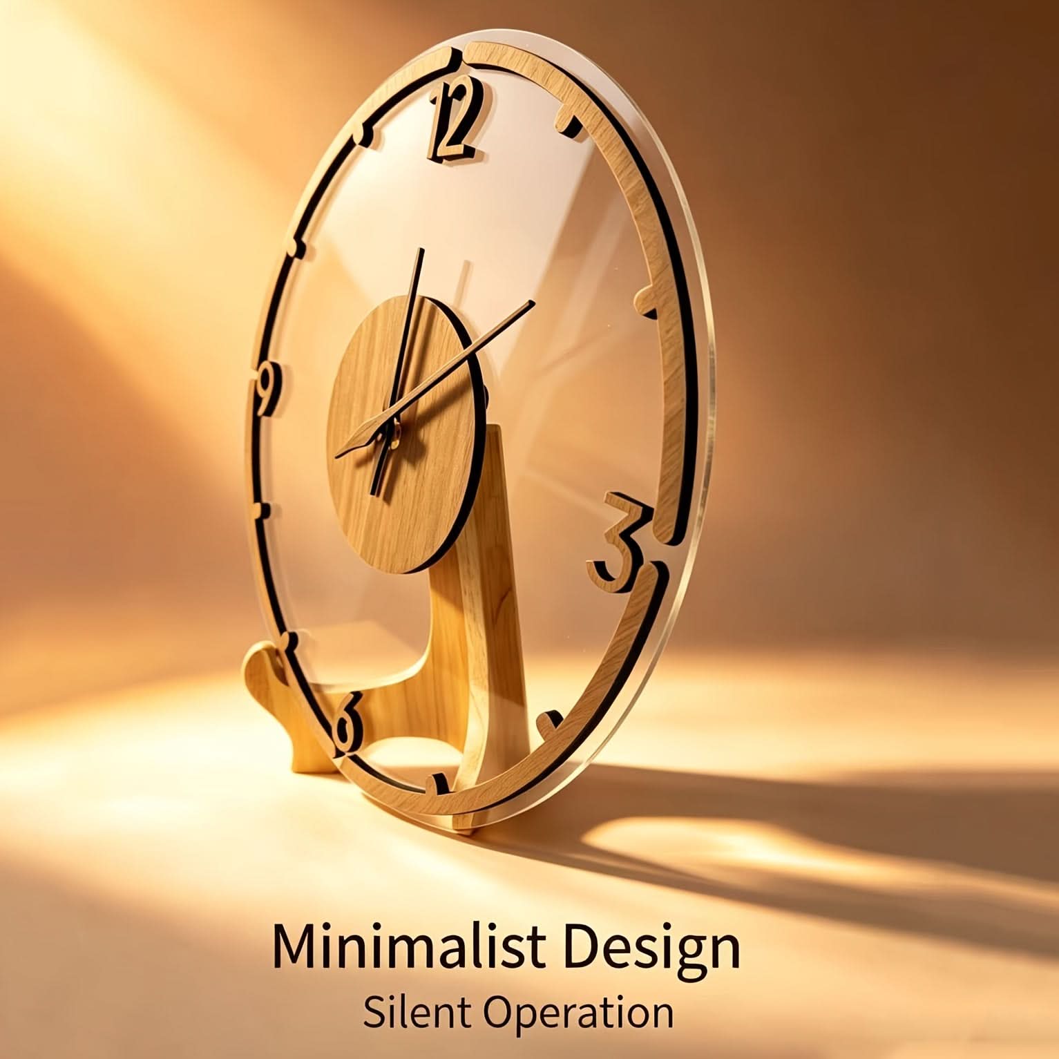 30 cm Minimalist Wall Clock in Wood and Acrylic Design