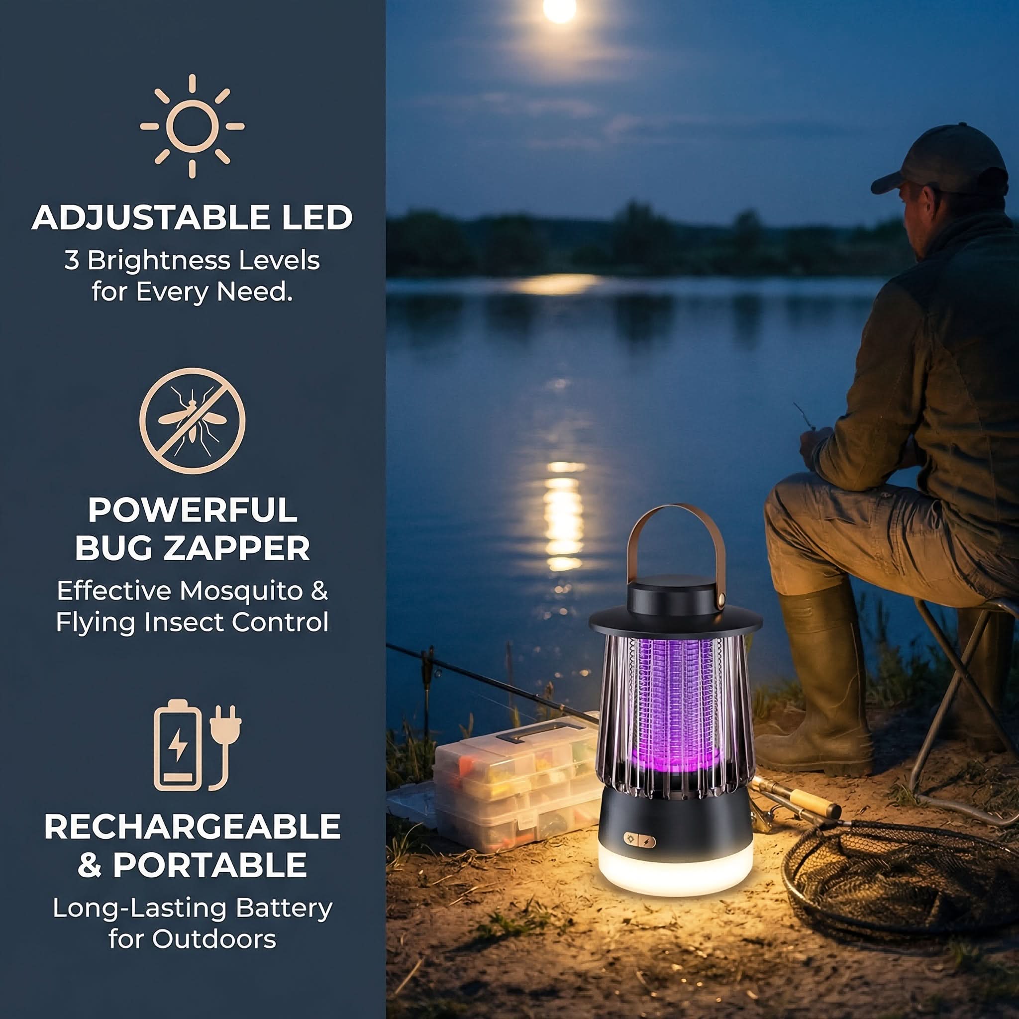 Quiet Indoor Insect Control Lamp – Portable USB Mosquito Trap