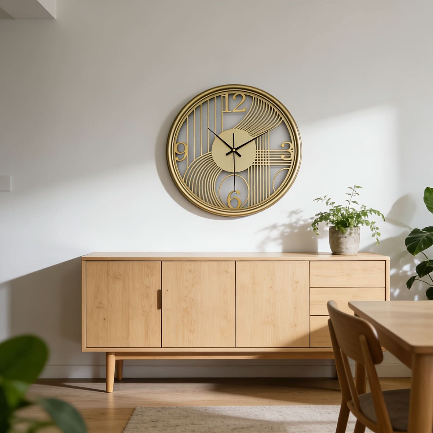 40cm Silent Iron Wall Clock in Gold for Contemporary Home Decoration