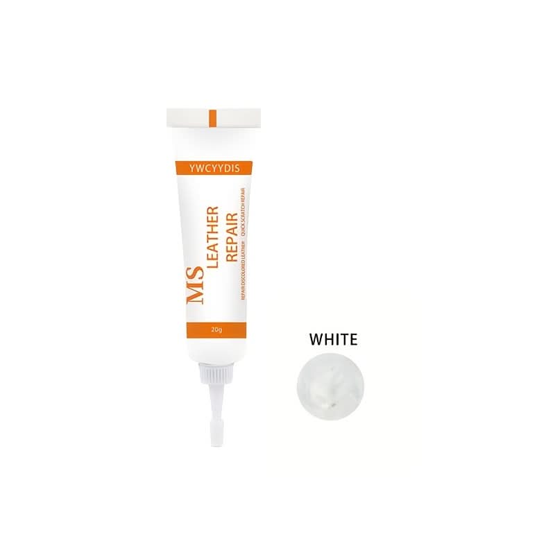 White Leather Repair Cream with Brush for Edge Filling