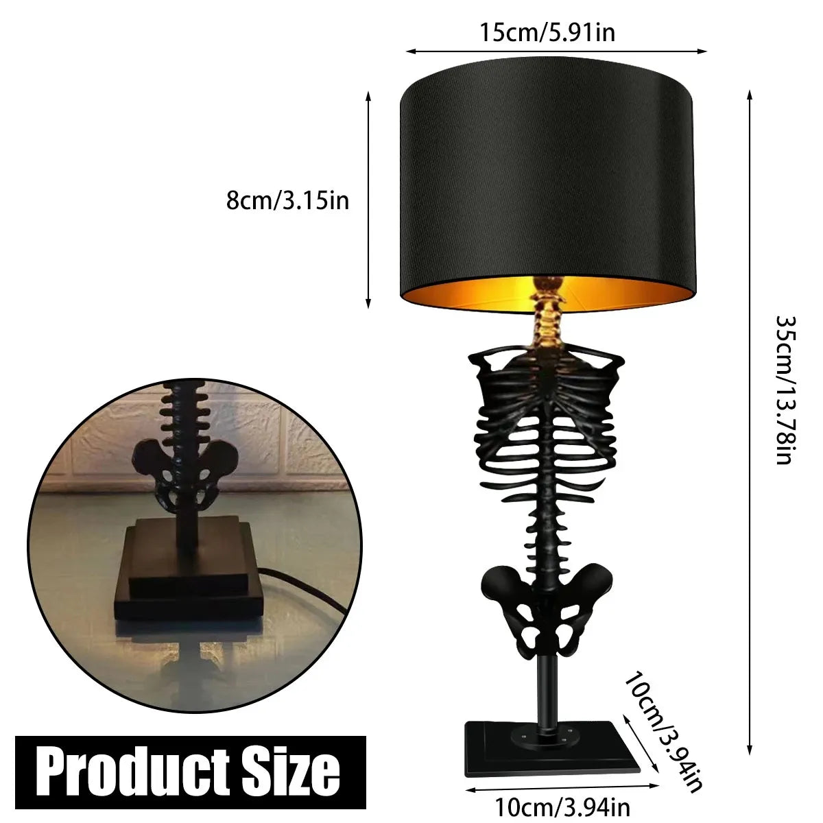Gothic Skull Desk Lamp