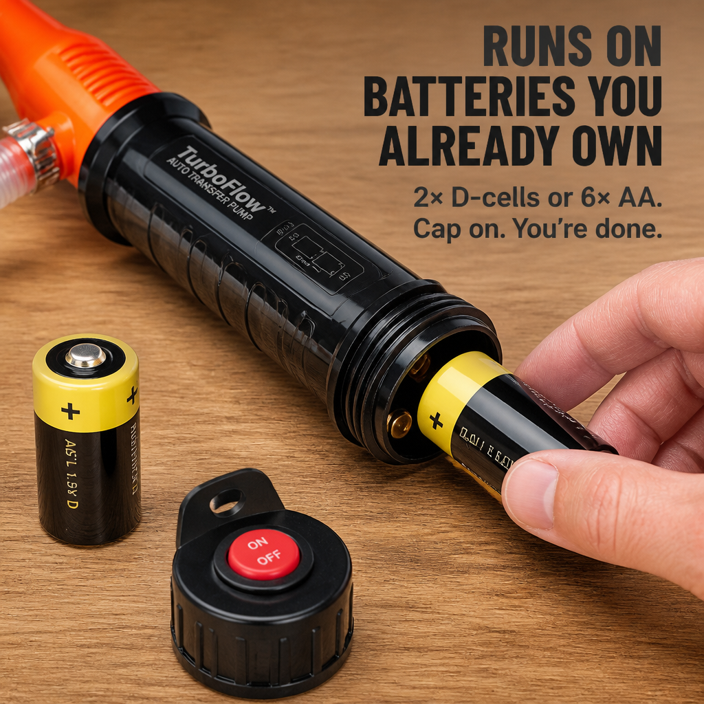 TurboFlow™ — Transfer Fuel, Water, or Oil Hands-Free at 2.2 Gallons per Minute
