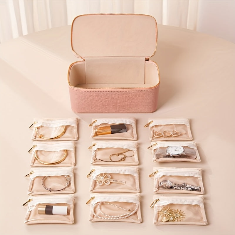 Jewelry Organizer Case | Velvet Pouch Detachable | Window Display | TravelGlam