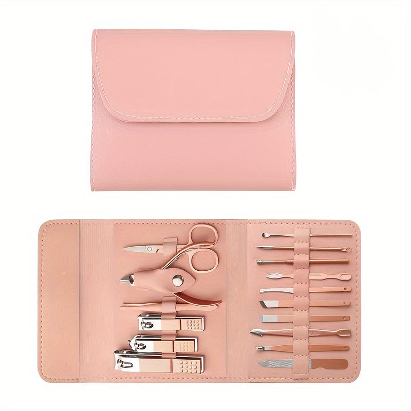Essential 16-Piece Stainless Steel Nail Care Kit