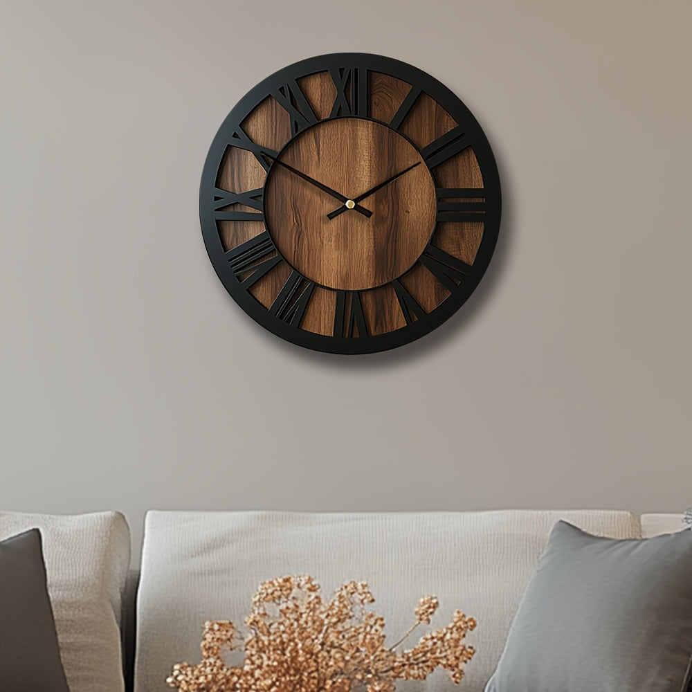 Timeless Elegance - Silent Wooden Vintage Wall Clock