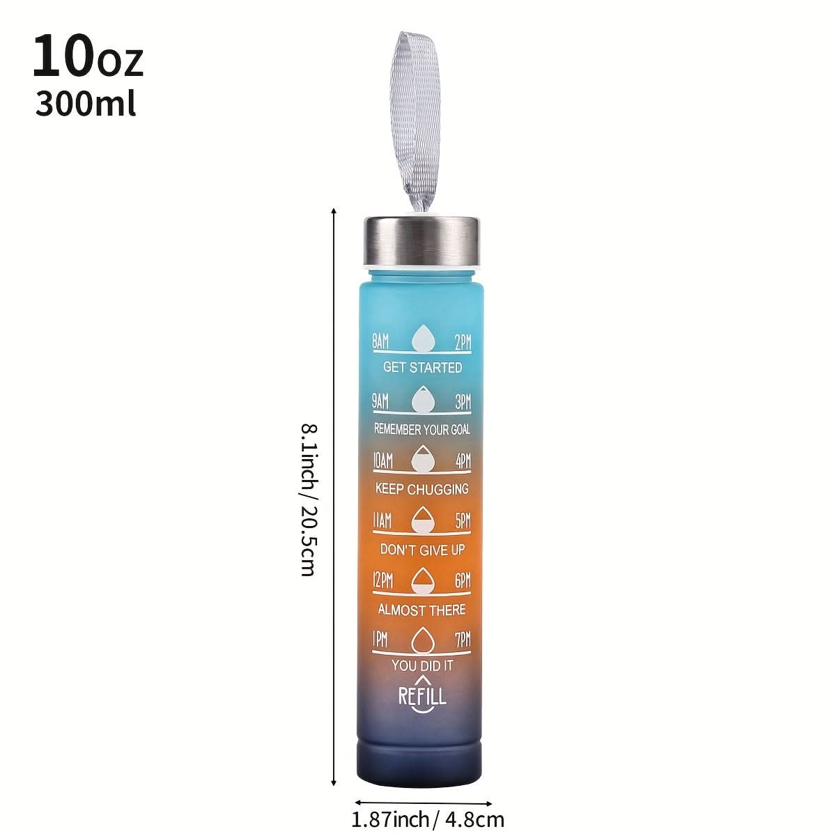 Gradient Water Bottle with Straw for Hydration