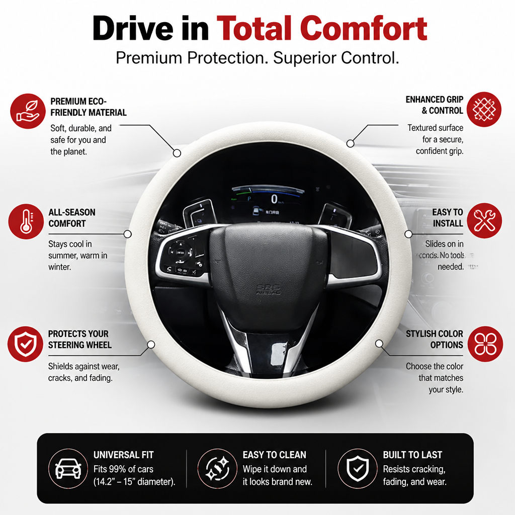 GripLux™ — Drive with Unshakable Control and Year-Round Comfort