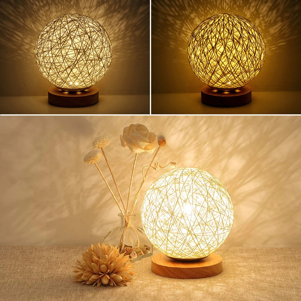 MoonLuxe | Artisan Dimmable Rattan Table Lamp