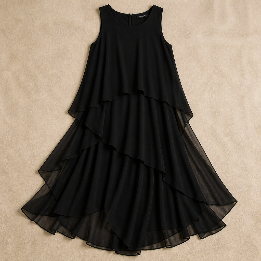 LioraMist™ – Flowy Layered Ruffle Chiffon Maxi Dress