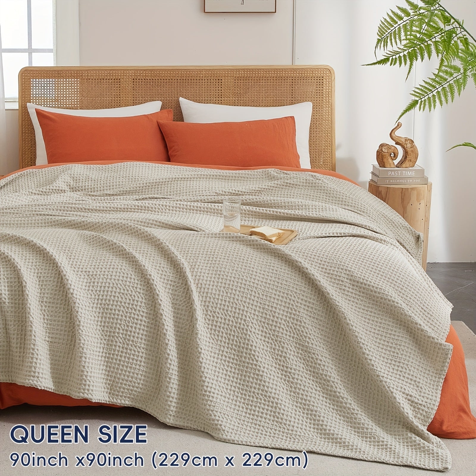 BREEZEWEAVE – All-Season Lightweight Waffle Blanket for Ultimate Comfort