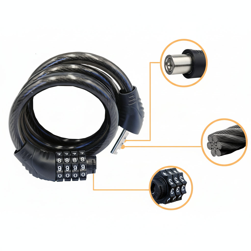 SecureFlex - Heavy-Duty Steel Cable Lock with Custom Code Access