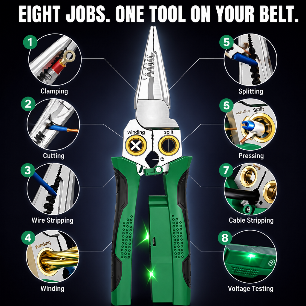 VoltEdge™ — Strip, Cut & Test Live Wires Without Changing Tools