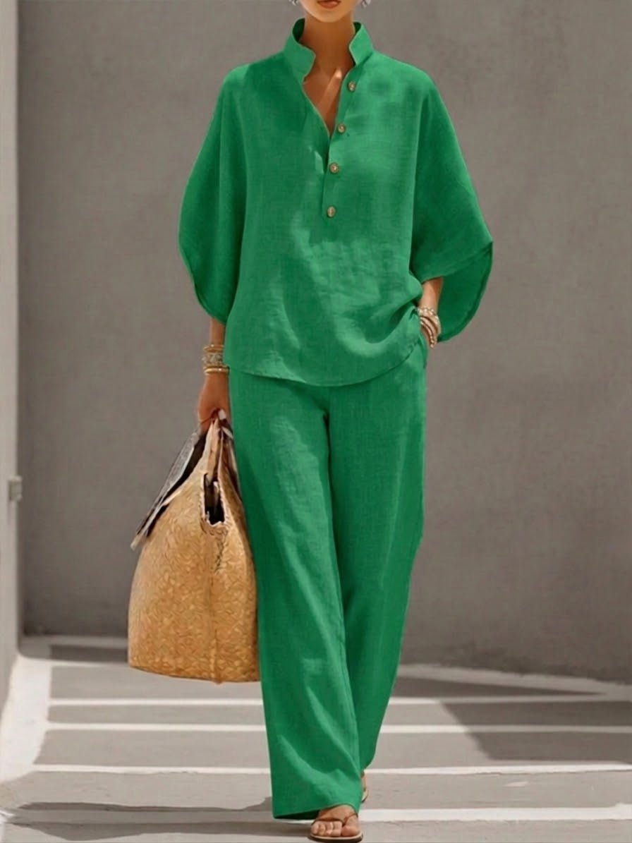 AerisLuxe™ Cotton & Linen Set — Feel Light, Look Effortlessly Radiant All Day