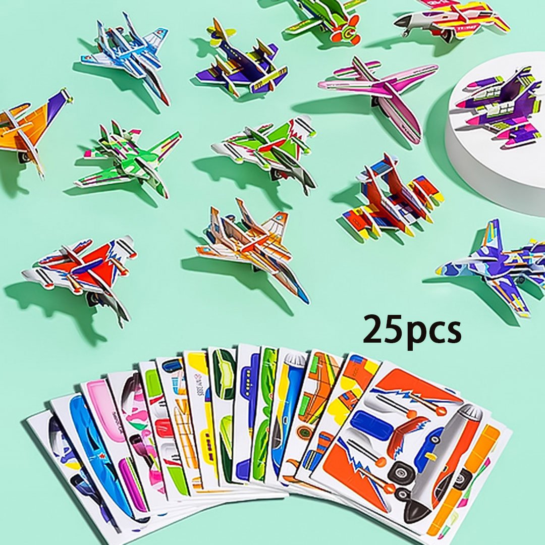 Educational 3D Puzzle Set – Cartoon Craft Activity for Kids