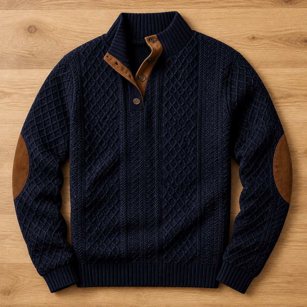 StriTex™ Jacquard Collar Sweater — Command Attention with Timeless Comfort and Rugged Style