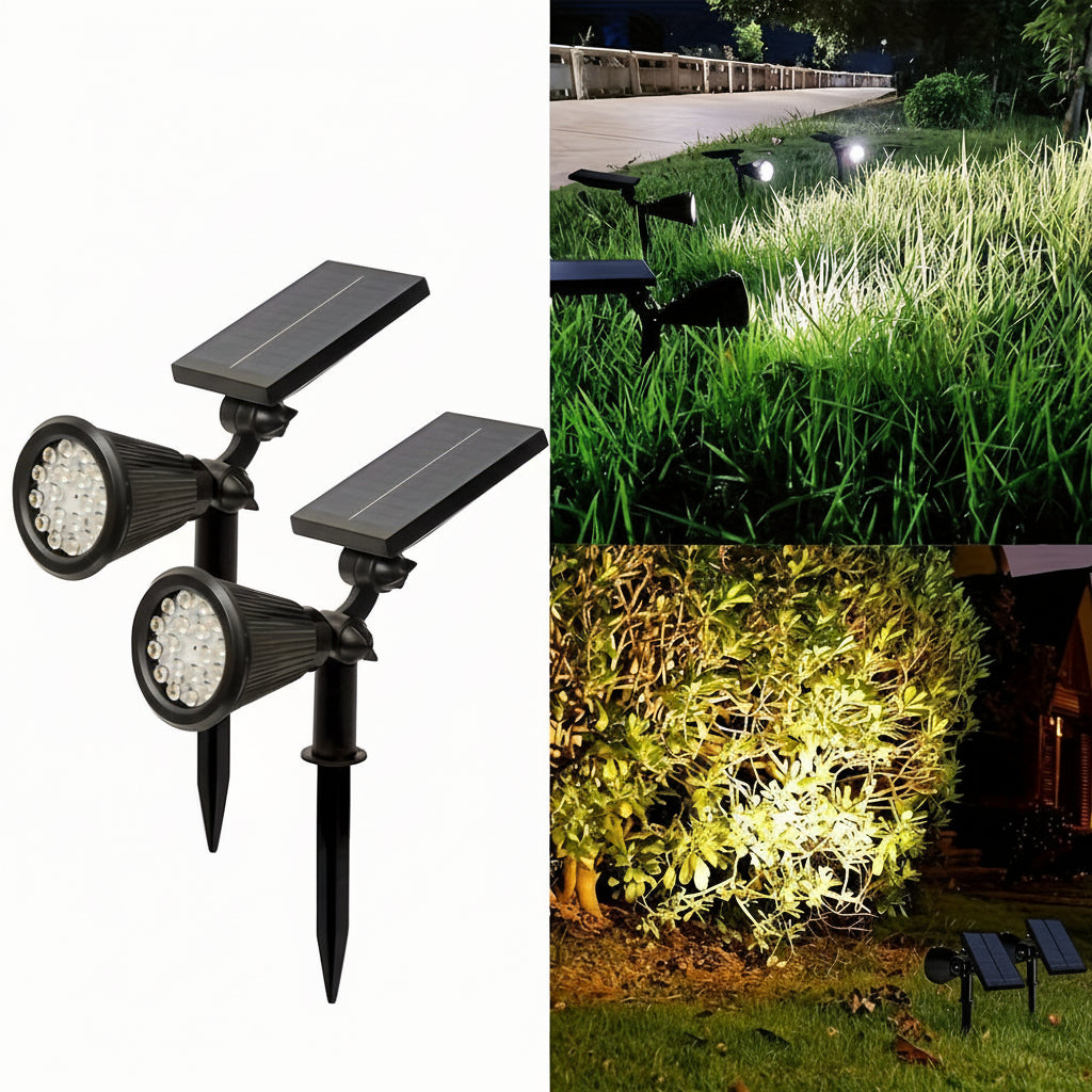 LUMENBRIGHT - Solar-Powered LED Garden Spotlights, 2-Pack