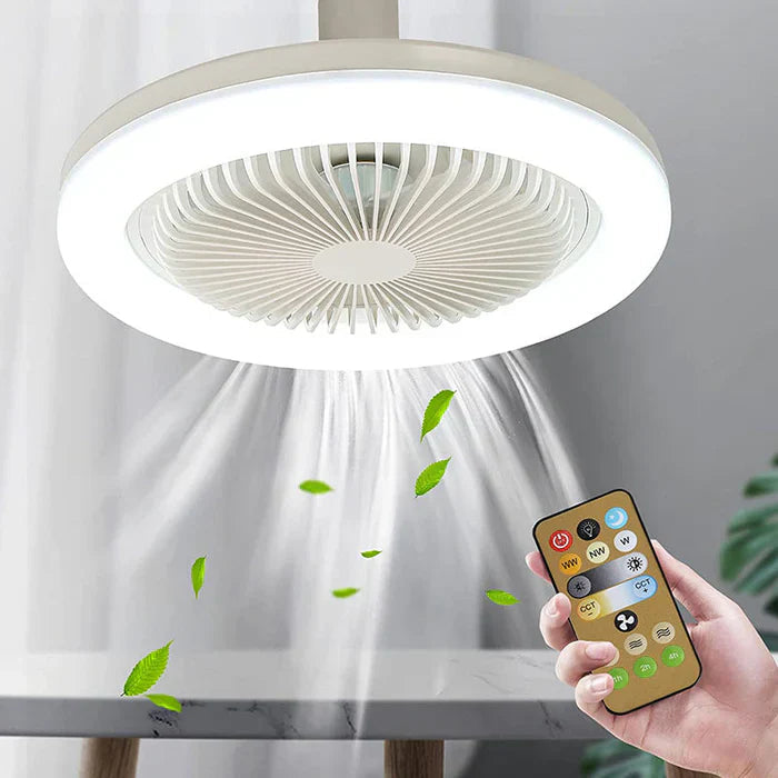 Ceiling Fan with LED Light – Compatible with Any Lamp Socket, Includes Remote Control