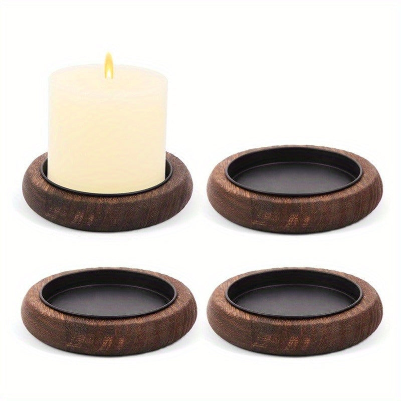 Natural Elegance Candle Holder with Tray for Home Decor