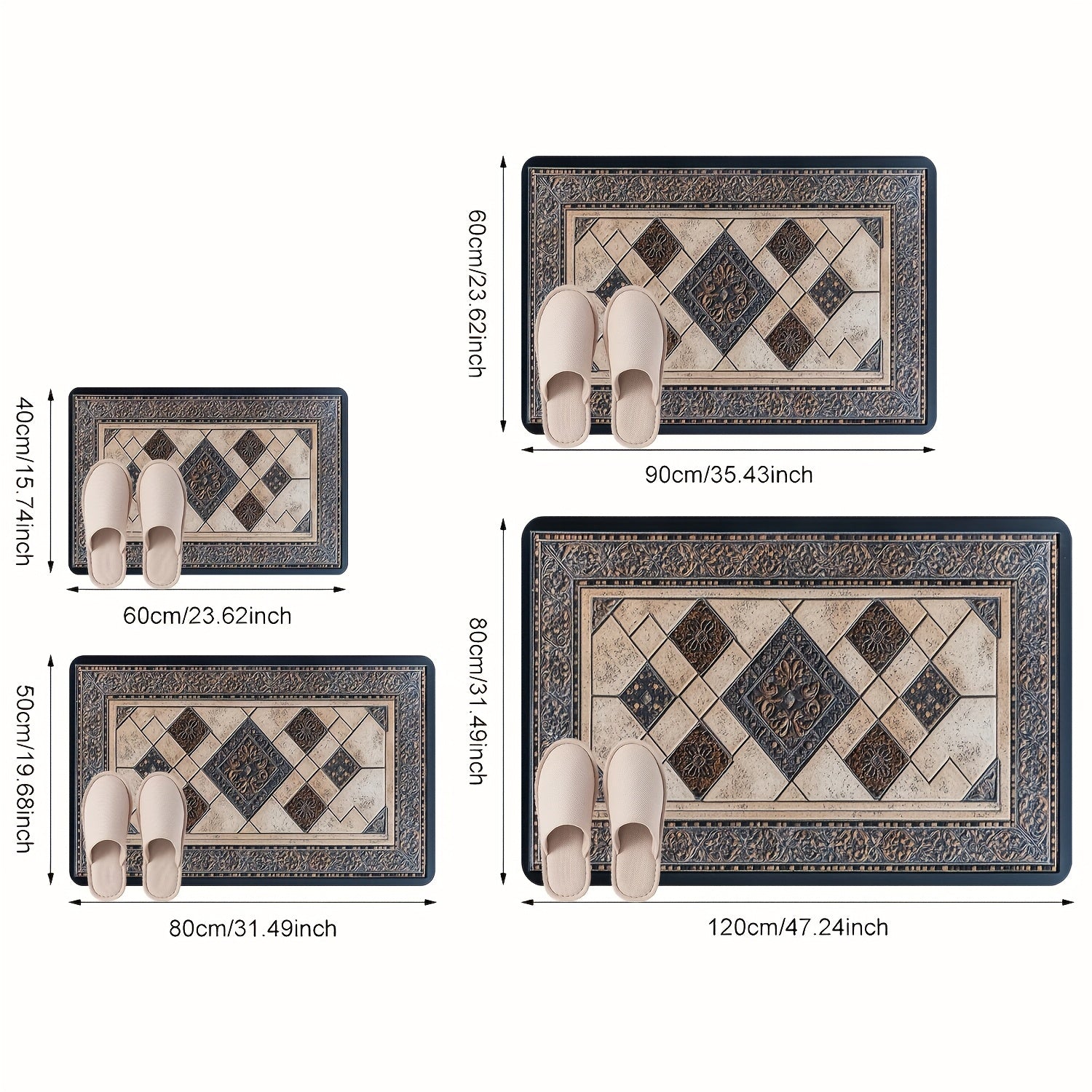 Modern Washable Entry Mat with Stylish Geometric Design