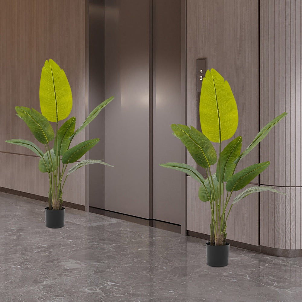 Vibrant Greenery Duo – Lifelike Artificial Banana Trees