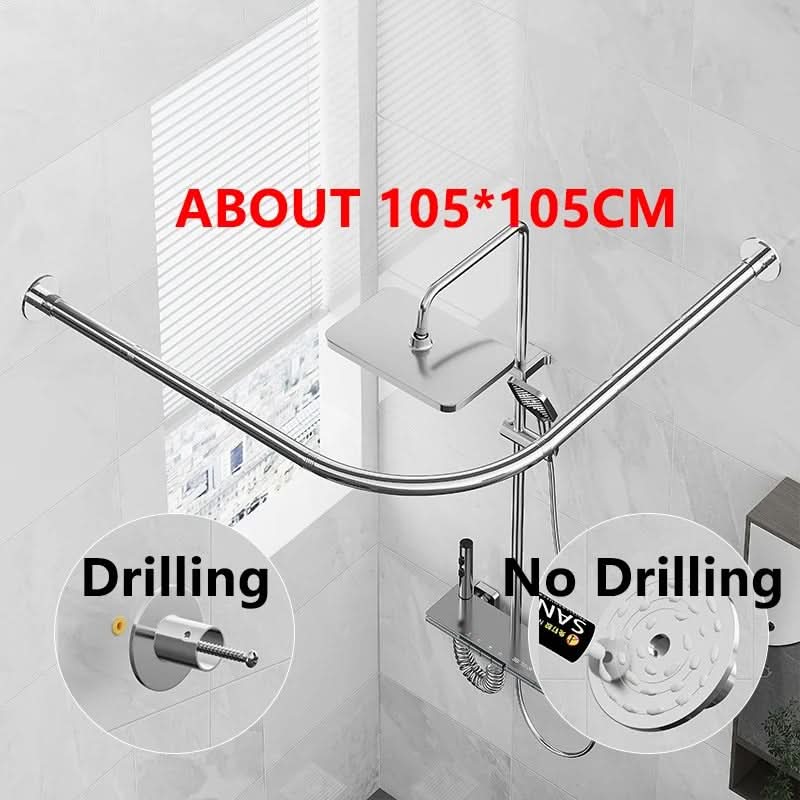 Telescoping L-Shaped Shower Curtain Rod