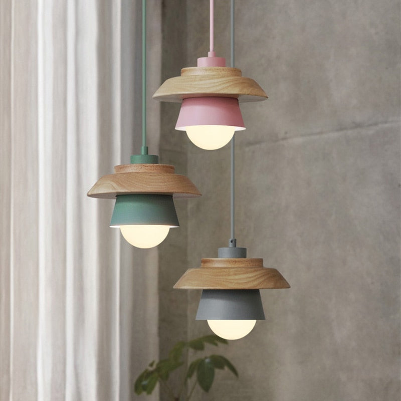 Scandinavian Hanging Wooden Lamp