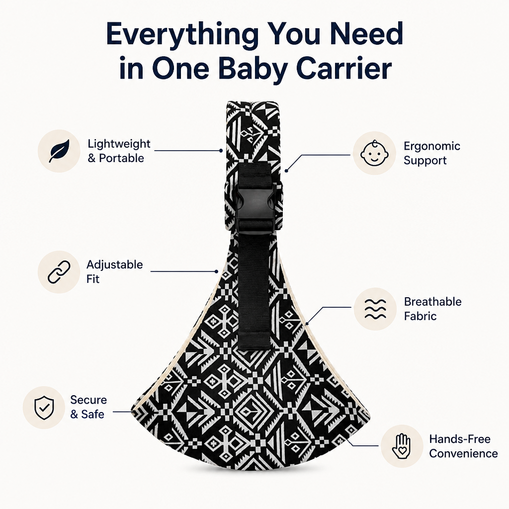 NurturaNest™ BabySling — Move Freely While Keeping Your Baby Safe and Snug Every Step of the Way