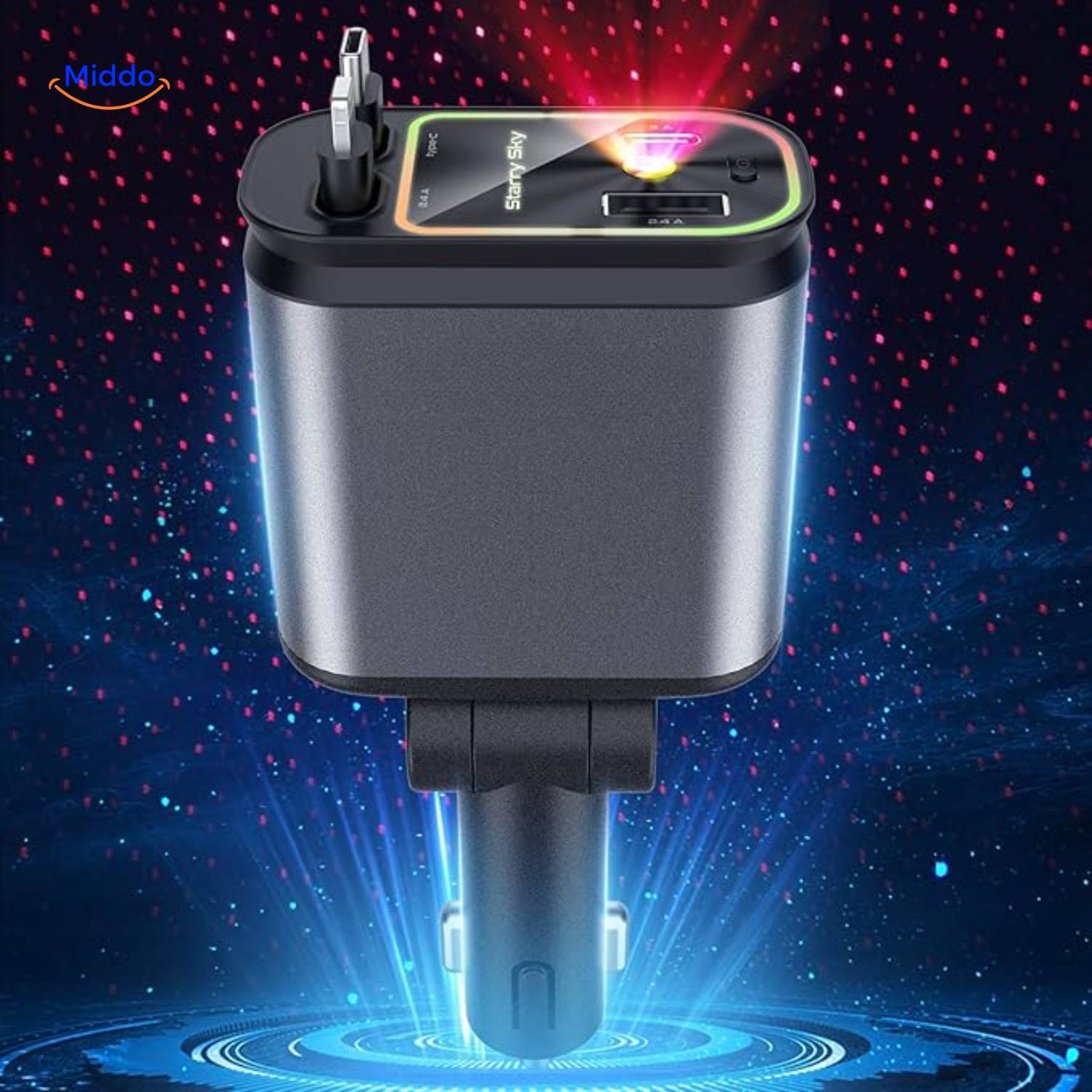 VoltAura™ — Power Up Four Devices Quickly & Illuminate Your Night Journey Sky