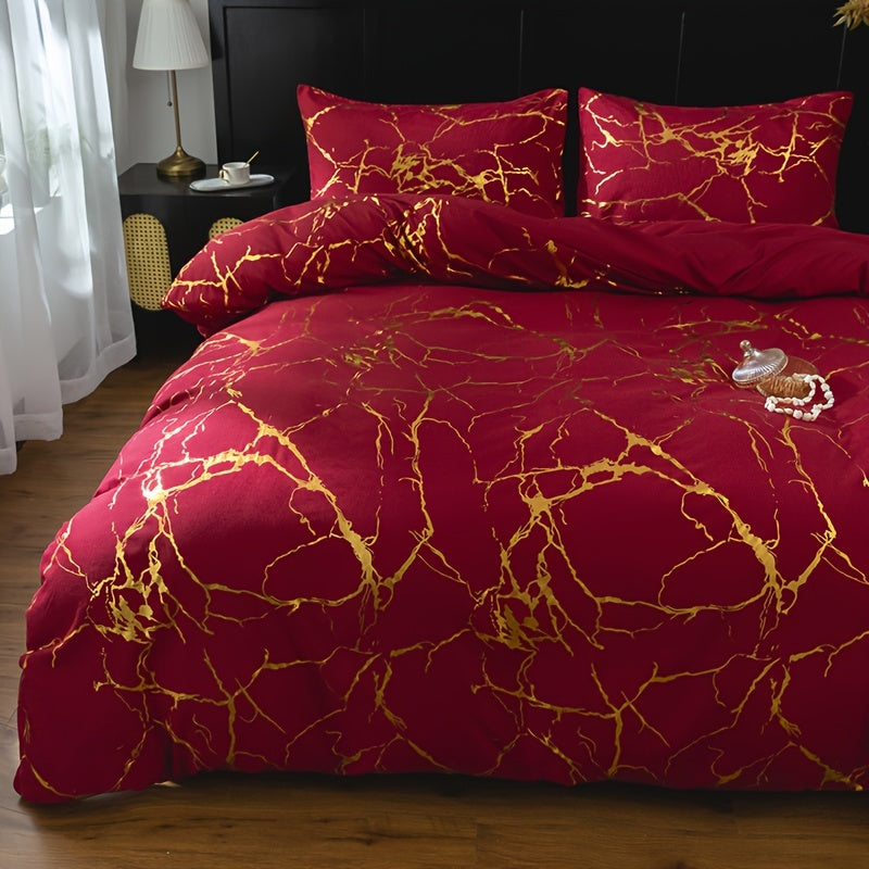 LuxeGleam – Elegant Golden Foil Bedding Collection