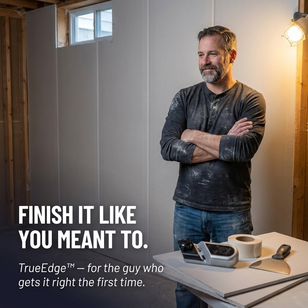 TrueEdge™ — Level Drywall Edges That Tape Flat with One Smooth Stroke
