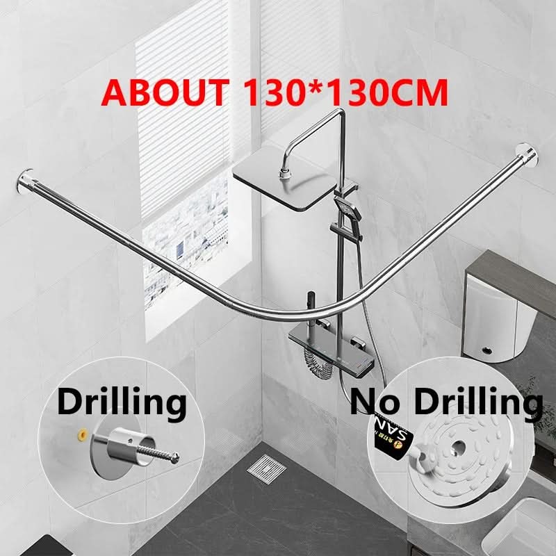 Telescoping L-Shaped Shower Curtain Rod