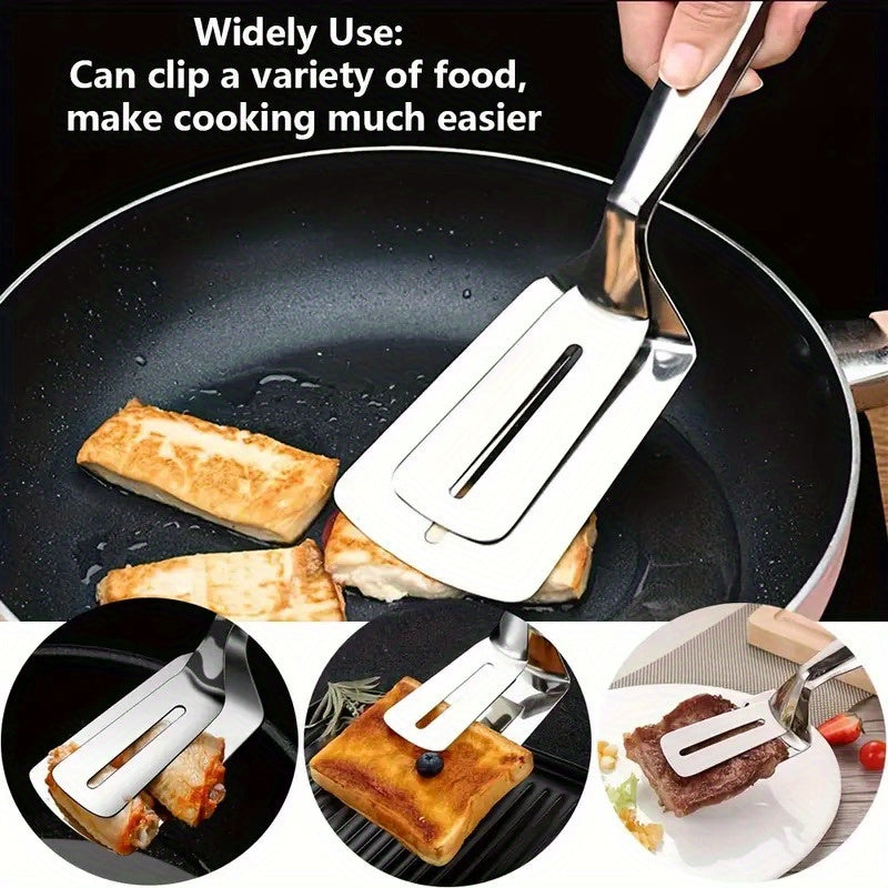 PrecisionPro – Versatile Stainless Steel Tongs with Spatula Functionality