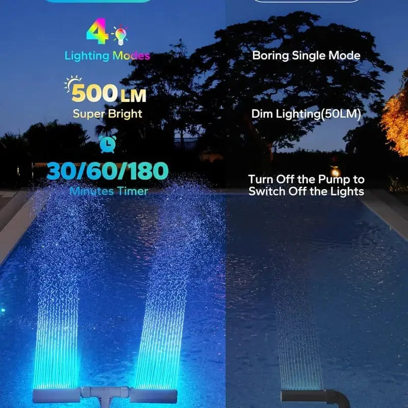 RadiantGlow™ — Turn Your Pool Into a Mesmerizing Oasis of Cool Mist and Magical Light