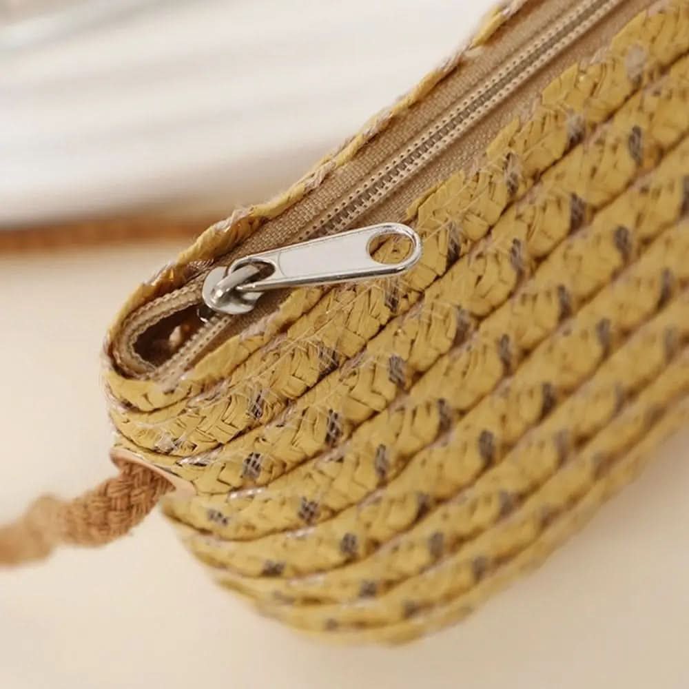 Woven Straw Mini Crossbody Bag