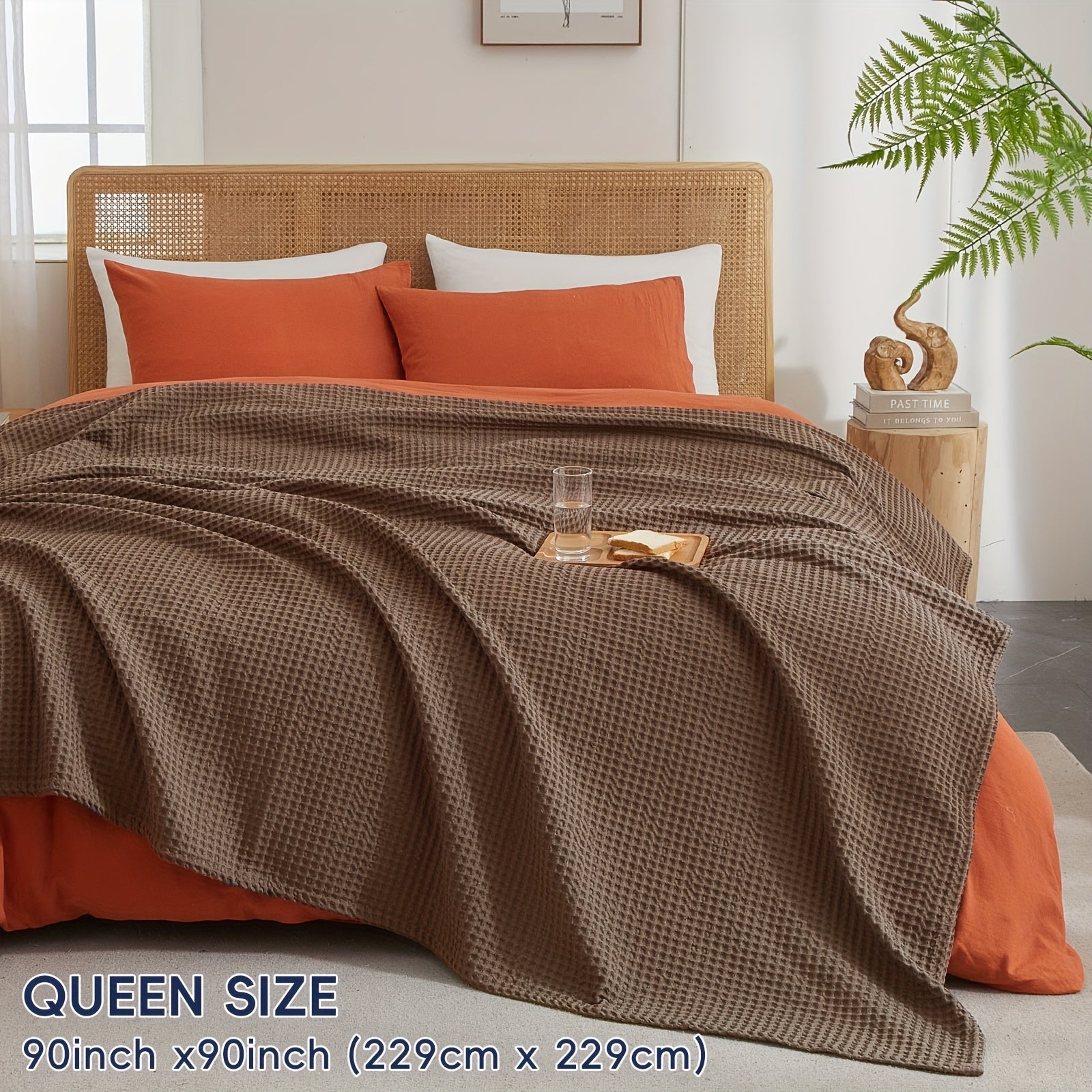 BREEZEWEAVE – All-Season Lightweight Waffle Blanket for Ultimate Comfort