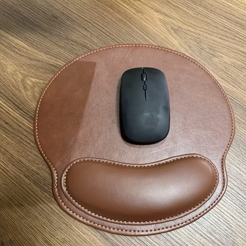 ErgoGrip - Stylish Non-Slip Faux Leather Mouse Pad in Brown