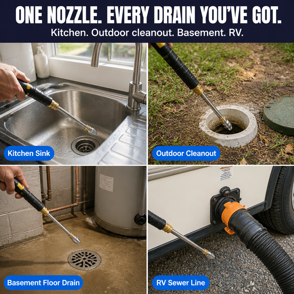 ConnectPro™ — Dissolve Tough Drain Blockages Fast Using Your Pressure Washer