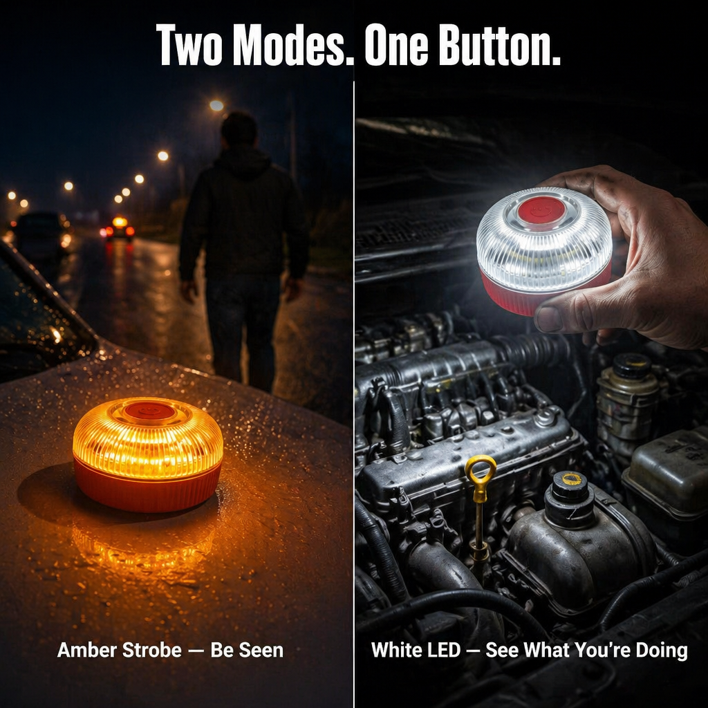 LuciPulse™ — Mount on Your Roof & Illuminate the Roadside Instantly