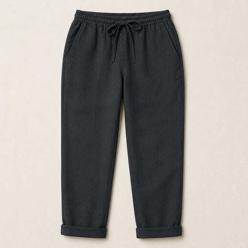 BellaSilk™ – Comfortable Cotton-Linen Tapered Pants with Drawcord Waist