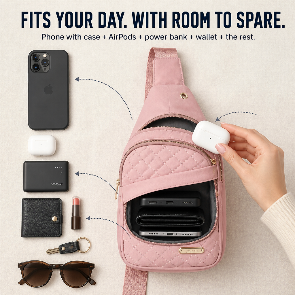 VertaCarry™ — Skip the Tote and Stow Your Day in Three Zip Pockets