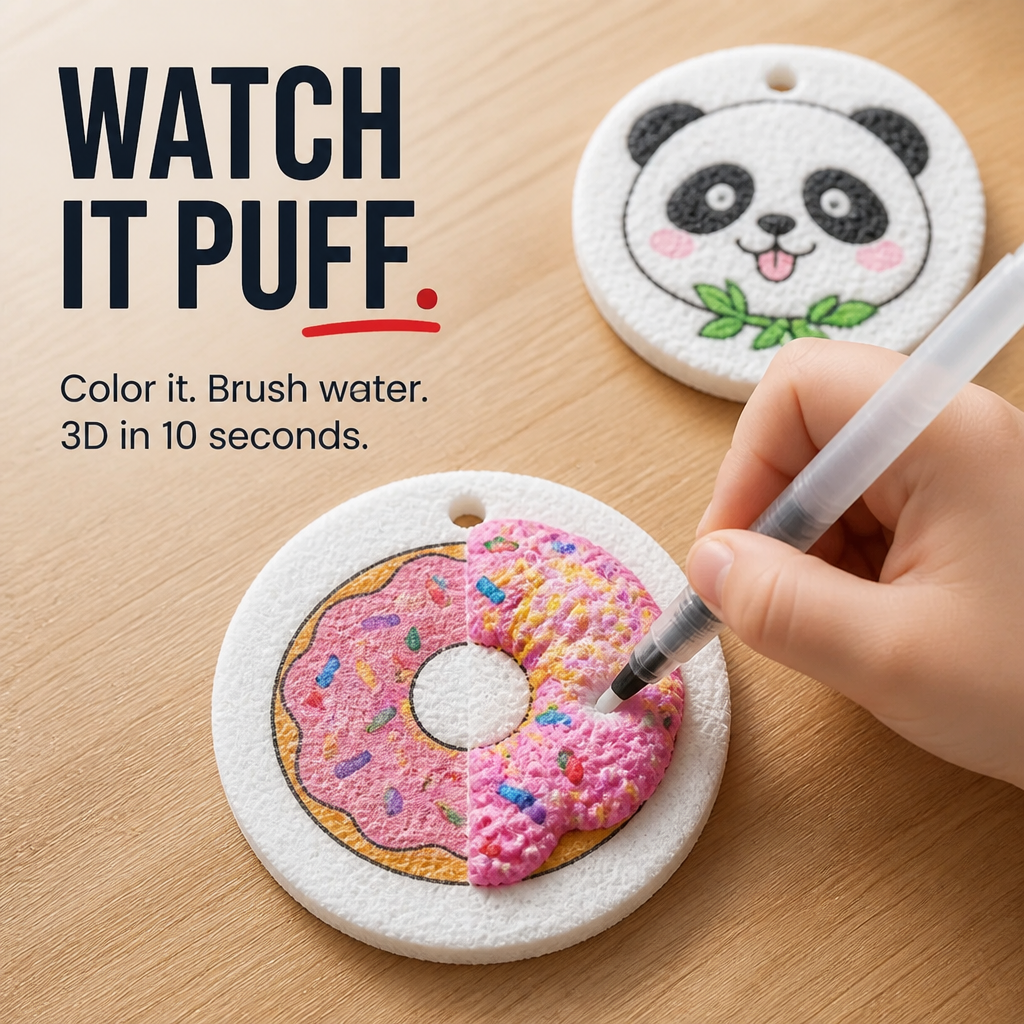 BubblePlay™ — Transform Markers and Water Into 3D Puffy Keepsakes Kids Display Themselves