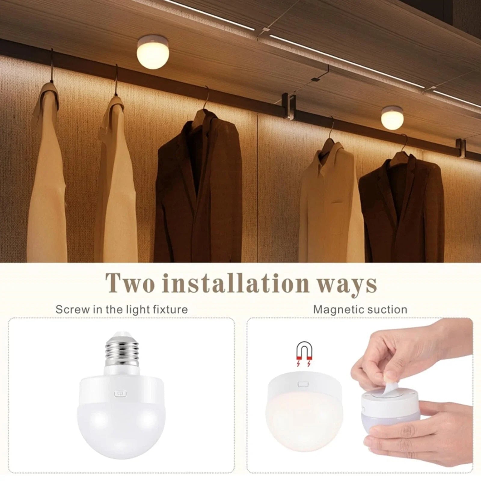 Rechargeable E27 RGB LED Lamp with Remote Control – Cordless Installation